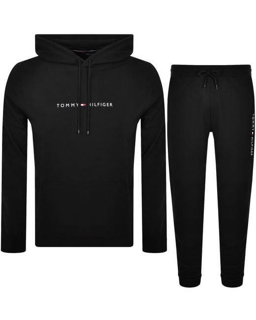Tommy Hilfiger Black Hooded Tracksuit for men