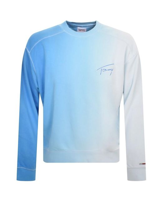 Tommy Hilfiger Blue Dip Dye Sweatshirt for men
