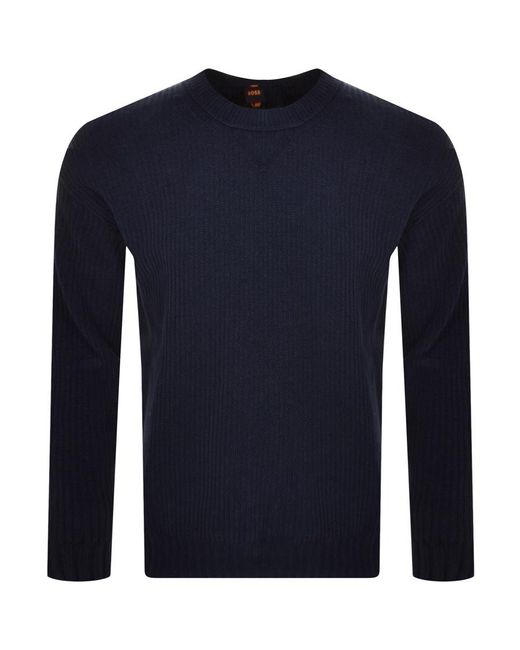 BOSS by HUGO BOSS Boss Kinillo Knit Jumper in Blue for Men Lyst UK