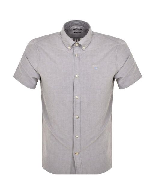 Barbour Gray Short Sleeved Oxtown Shirt for men