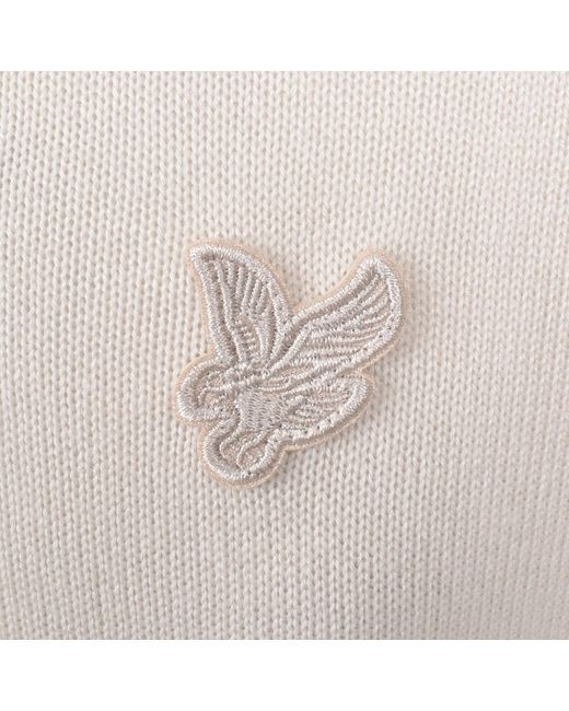 Lyle & Scott White Seam Tipped Knit Polo T Shirt for men