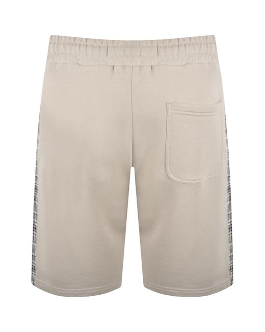 Lyle & Scott Natural Check Panelled Sweat Shorts for men