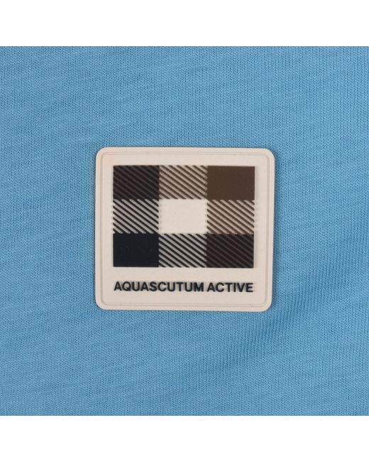 Aquascutum Blue Badge T Shirt Avio for men