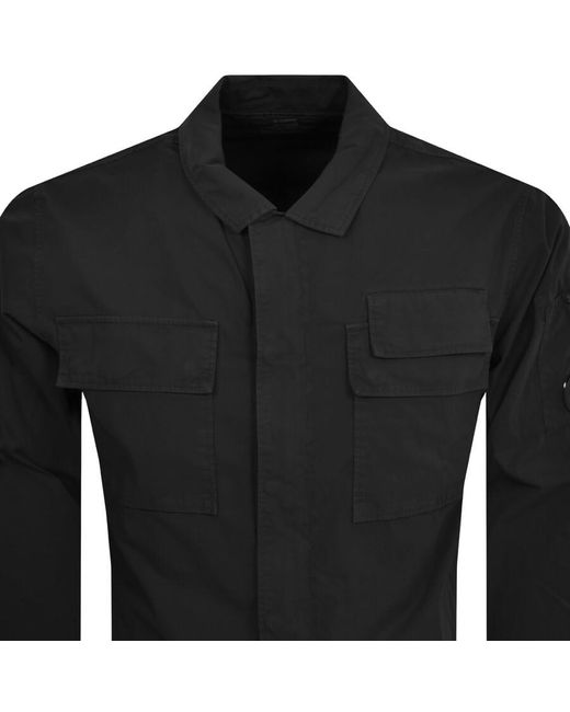 C P Company Black Cp Company Gabardine Overshirt for men