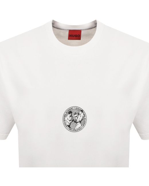 HUGO White Dwresto Crew Neck T Shirt Off for men