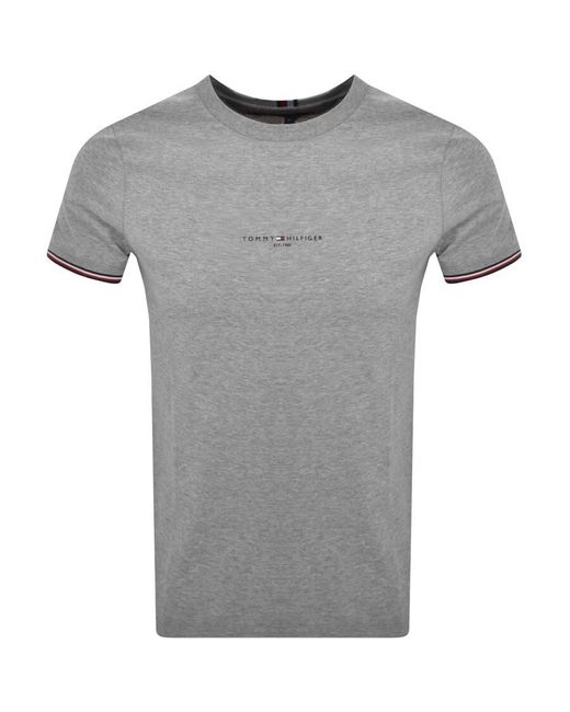 Tommy Hilfiger Gray Tipped T Shirt for men