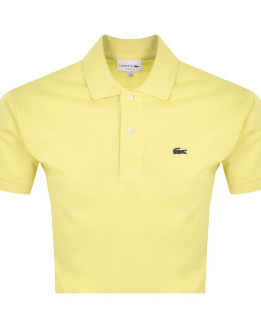 Lacoste Yellow Classic Fit Polo T Shirt for men