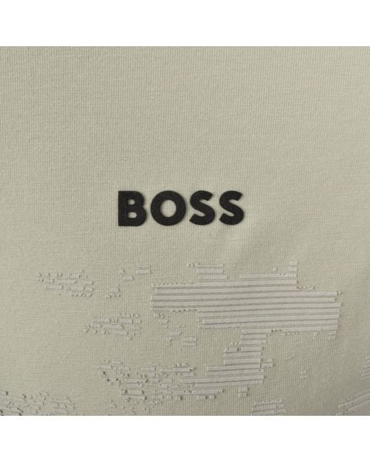 Boss Natural Boss Globe Pattern Polo T Shirt for men