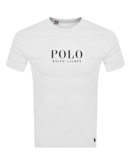 Ralph Lauren White Logo Crew Neck T Shirt for men