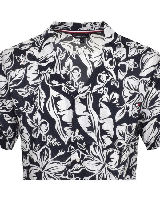 Tommy Hilfiger Black Bowling Short Sleeve Shirt for men