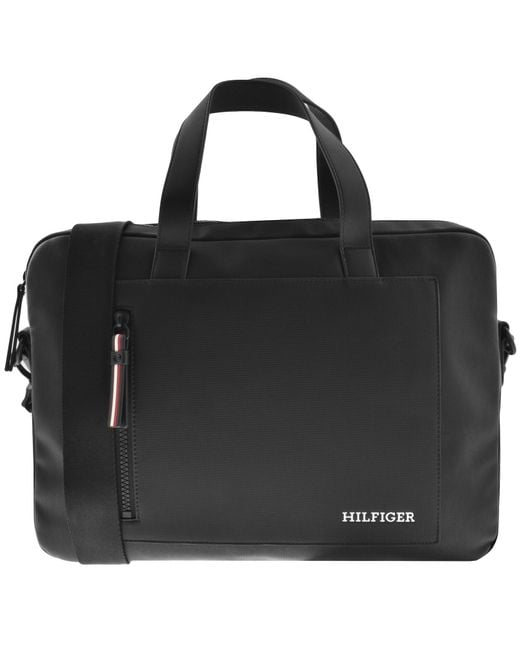 Tommy Hilfiger Black Pique Slim Computer Bag for men