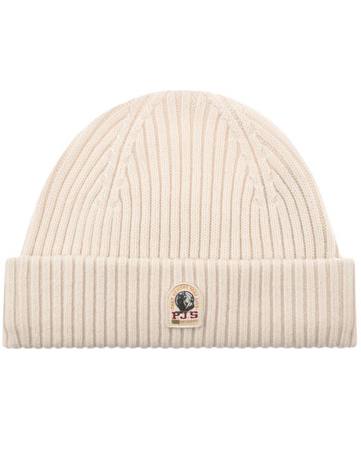 Parajumpers Natural Ribbed Beanie Hat for men