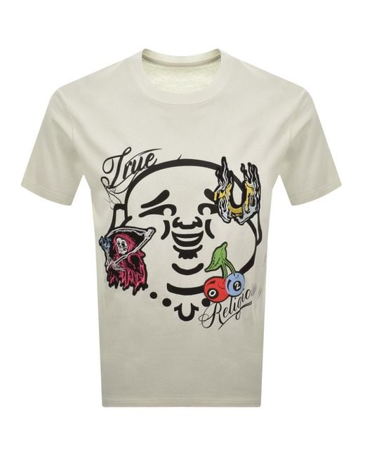 True Religion Gray Logo T Shirt for men