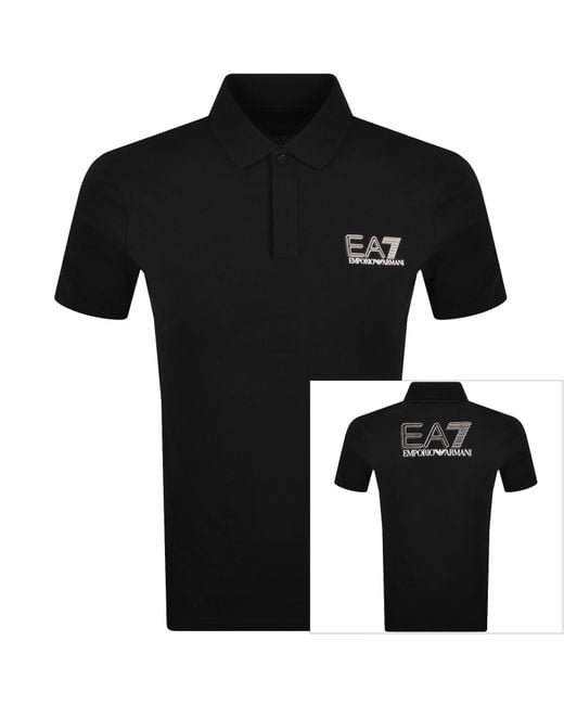 EA7 Black Emporio Armani Polo T Shirt for men