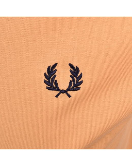 Fred Perry Orange Twin Tipped T Shirt for men