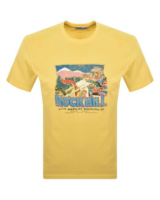 Replay Yellow Graphic T Shirt for men