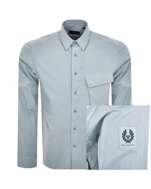 Belstaff Blue Scale Long Sleeved Shirt for men