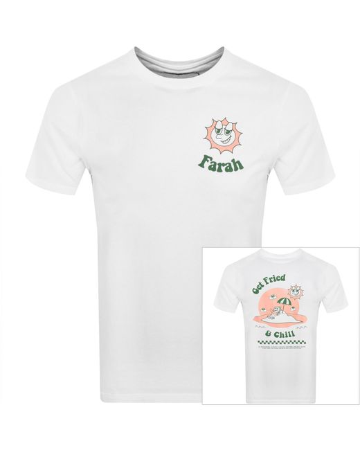Farah White Timpson Graphic T Shirt for men