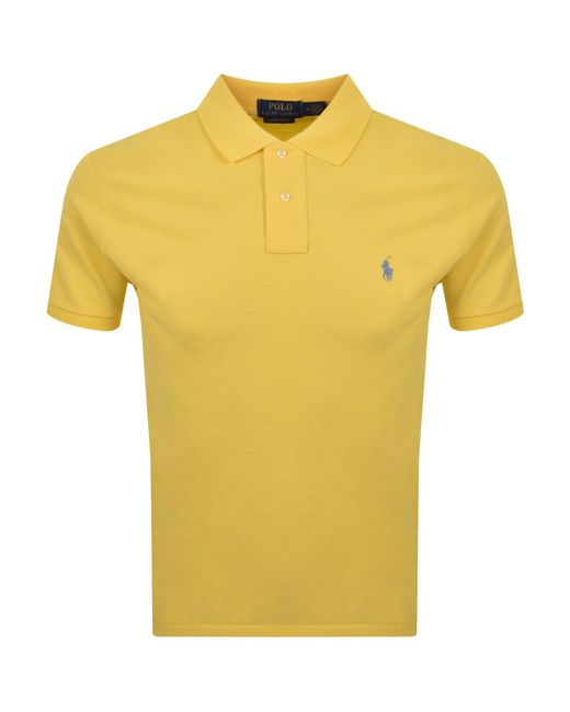 Ralph Lauren Yellow Custom Slim Polo T Shirt for men