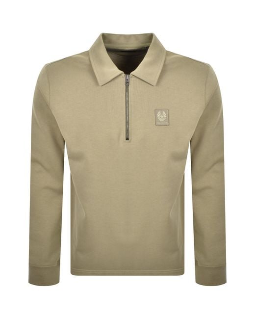 Belstaff Green Curator Collared Sweatshirt for men
