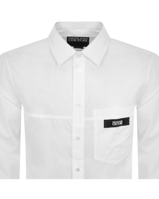 Versace White Couture Long Sleeve Shirt for men