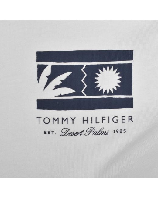 Tommy Hilfiger White Mono Sun Graphic T Shirt for men