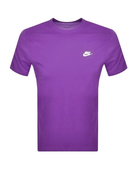 Nike Purple Crew Neck Club T Shirt for men