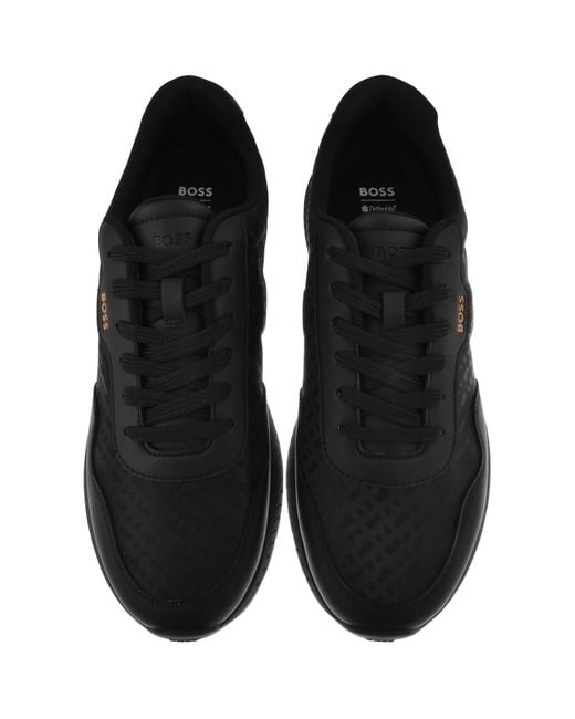 BOSS BUSINESS Black Boss Titanium Runner Trainers for men