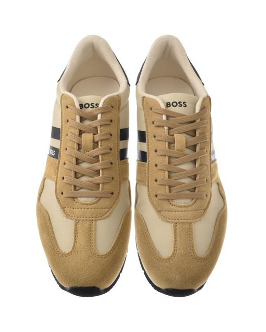 BOSS BUSINESS Natural Boss Levon Runner Trainers Open for men