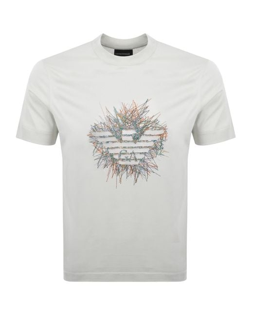 Armani Gray Emporio Logo T Shirt for men