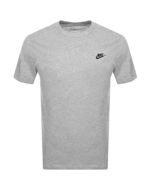 Nike Gray Crew Neck Club T Shirt for men