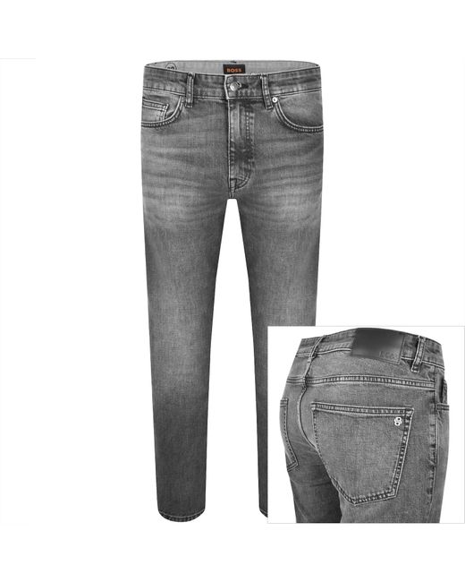 Boss Gray Boss Delaware Slim Fit Jeans Charcoal for men