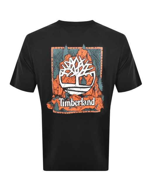 Timberland Black Graphic T Shirt for men