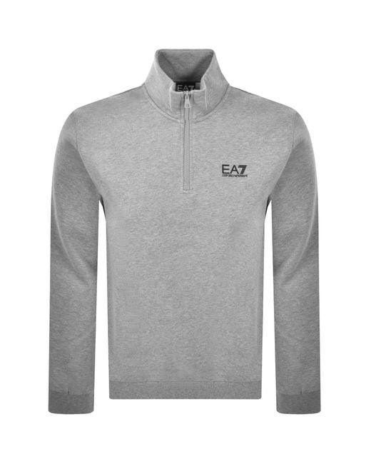 EA7 Gray Emporio Armani Logo Sweatshirt for men