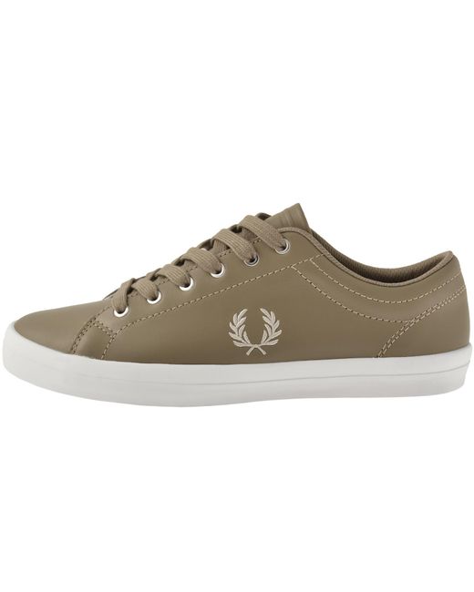 Fred Perry Brown Baseline Leather Trainers for men