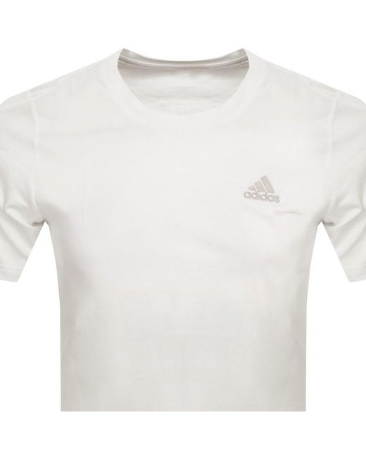 Adidas Originals White Adidas Sportswear Logo T Shirt for men