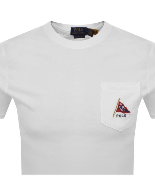 Ralph Lauren White Custom Slim Fit Polo T Shirt for men