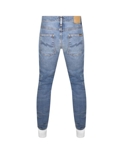 Nudie Jeans Blue Jeans Lean Dean Mid Wash Slim Jeans for men