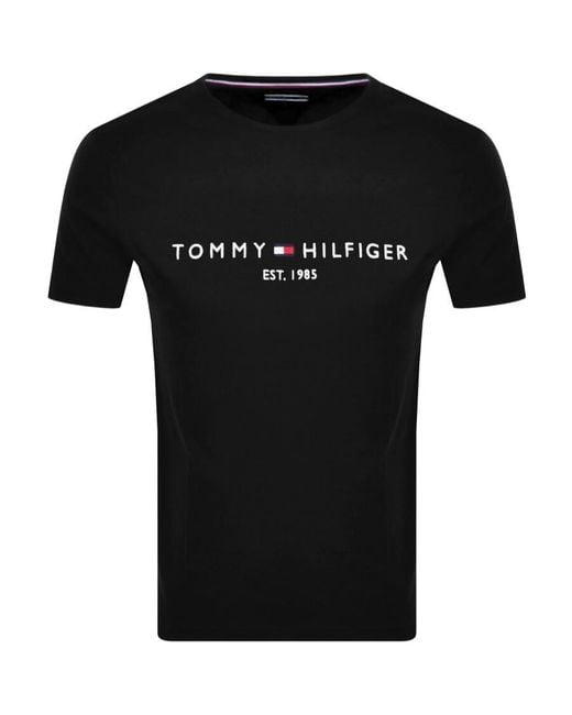 Tommy Hilfiger Black Logo T Shirt for men