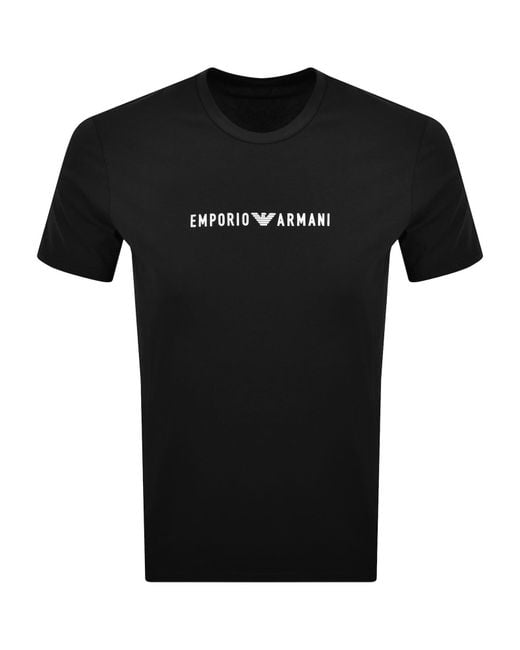 Armani Black Emporio Crew Neck T Shirt for men