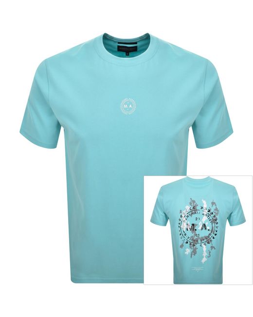 Marshall Artist Blue Camo Erosion T Shirt Aqua for men