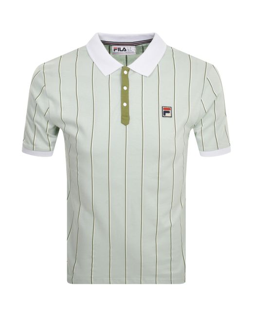 Fila Green Classic Stripe Polo T Shirt for men