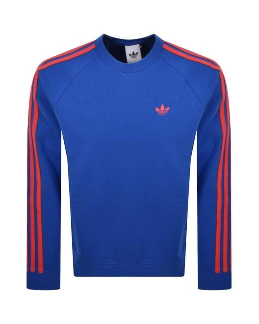 Adidas Originals Blue Three Stripe Sweatshirt for men