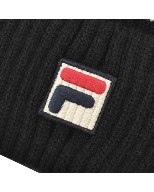 Fila Black Fila Renard Pom Beanie Hat for men