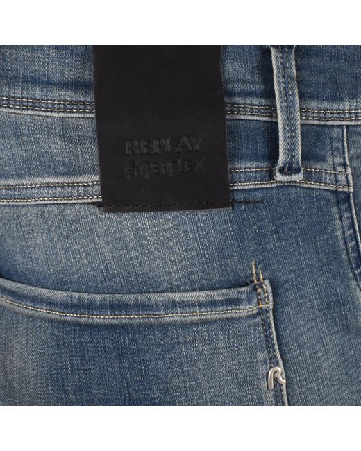 Replay Blue Anbass Slim Fit Mid Wash Jeans for men
