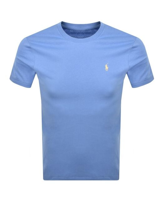 Ralph Lauren Blue Crew Neck Slim Fit T Shirt for men