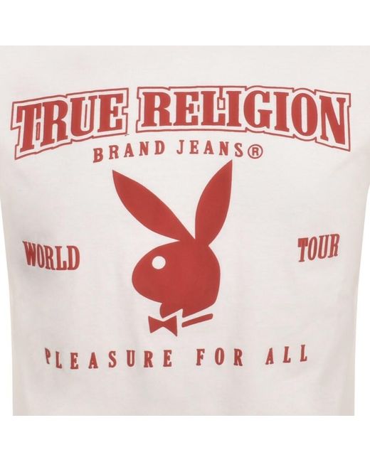 True Religion Pink X Playboy T Shirt for men