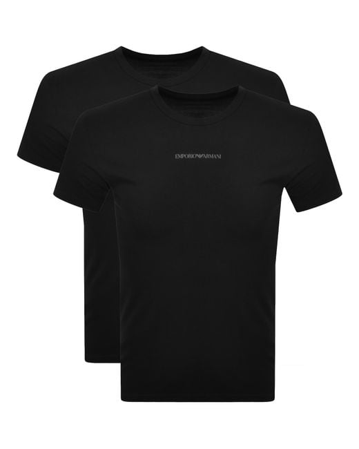 Armani Black Emporio 2 Pack Logo T Shirts for men