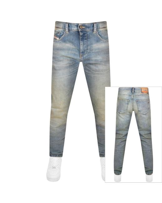 DIESEL Blue D Strukt Slim Fit Light Wash Jeans for men