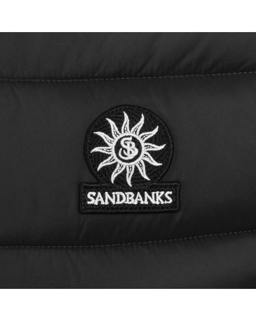 Sandbanks Black Hooded Puffer Gilet for men